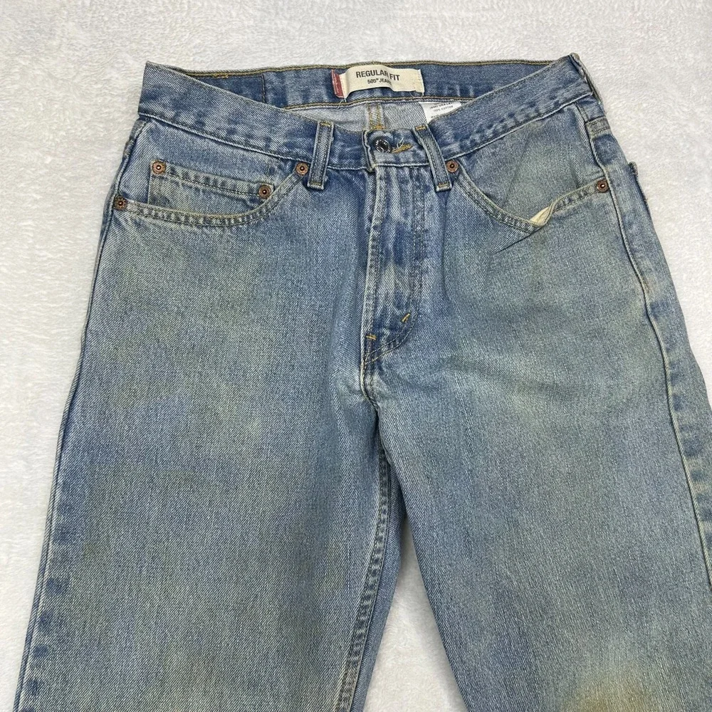 Levi's 505 Jeans Men's‎ Blue Denim Pockets Regular Fit Straight Zip Fly - 28X33